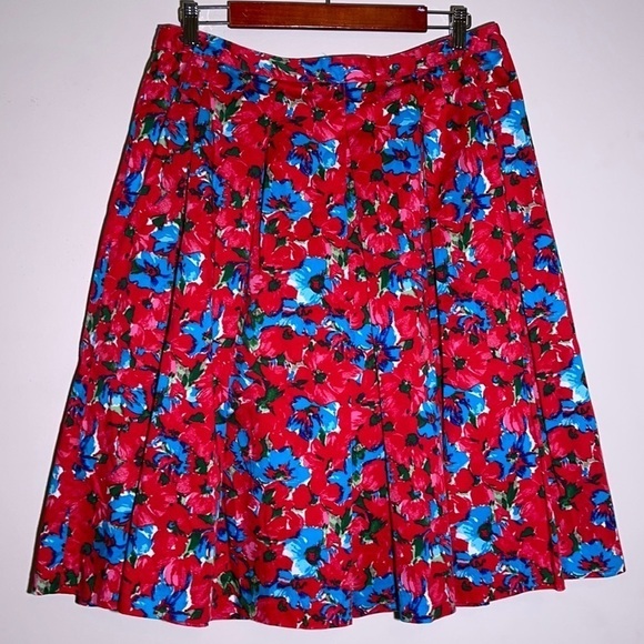 Talbots Floral Pleated A-line Skirt Sz. 14 - Picture 4 of 13
